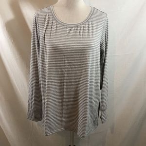 Exertek gray & white striped long sleeve T - women